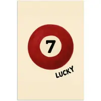 PosterMonkey Poster 120x180 cm - Cirkel - Zeven - Lucky - Rood - Posters - Kamer decoratie - Wanddecoratie woonkamer - Muurdecoratie slaapkamer XXL