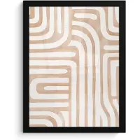 PosterMonkey Poster in lijst - Fotolijst 30x40 cm - Posters - Aardetinten - Labyrintpatroon - Posterlijst zwart - Decoratie - Wanddecoratie woonkamer - Muurdecoratie slaapkamer
