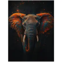 PosterMonkey Poster 30x40 cm - Olifant - Oranje - Oren - Posters - Kamer decoratie - Wanddecoratie woonkamer - Muurdecoratie slaapkamer