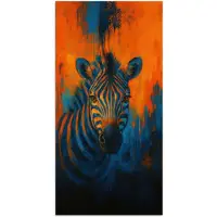 PosterMonkey Poster 75x150 cm - Zebra - Abstract - Blauw - Posters - Kamer decoratie - Wanddecoratie woonkamer - Muurdecoratie slaapkamer