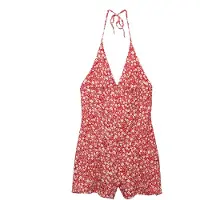 Pull&Bear Jumpsuit cranberry / wit