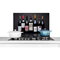 KitchenYeah Spatscherm keuken 60x40 cm - Kookplaat achterwand Flessen - Alcohol - Wijn - Muurbeschermer - Spatwand fornuis - Hoogwaardig aluminium