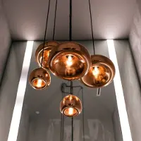 Tom Dixon Design hanglamp Void mini, dimbaar, koper, Woon-/ Eetkamer, Koper, Design, hanglamp