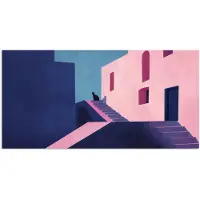 PosterMonkey Poster 40x20 cm - Astronaut - Neon - Roze - Wolken - Posters - Kamer decoratie - Wanddecoratie woonkamer - Muurdecoratie slaapkamer