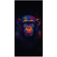 PosterMonkey Poster 75x150 cm - Kleurrijk - Aap - Abstract - Posters - Kamer decoratie - Wanddecoratie woonkamer - Muurdecoratie slaapkamer