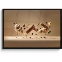 PosterMonkey Poster in lijst - Fotolijst 120x80 cm - Posters - Specerijen - Zweven dynamisch - Geurassociaties - Posterlijst zwart - Decoratie - Wanddecoratie woonkamer - Muurdecoratie slaapkamer
