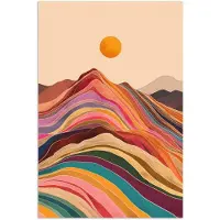 PosterMonkey Poster 80x120 cm - Zon - Kleurrijk landschap - Bergen - Posters - Kamer decoratie - Wanddecoratie woonkamer - Muurdecoratie slaapkamer