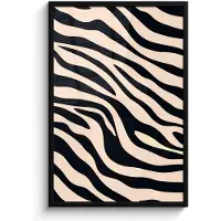 PosterMonkey Poster in lijst - Fotolijst 60x90 cm - Posters - Zebraprint - Dynamisch - Roze - Posterlijst zwart - Decoratie - Wanddecoratie woonkamer - Muurdecoratie slaapkamer