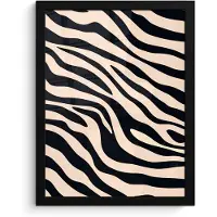 PosterMonkey Poster in lijst - Fotolijst 30x40 cm - Posters - Zebraprint - Dynamisch - Roze - Posterlijst zwart - Decoratie - Wanddecoratie woonkamer - Muurdecoratie slaapkamer