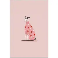 PosterMonkey Poster 120x180 cm - Hond - Hartjes - Roze - Posters - Kamer decoratie - Wanddecoratie woonkamer - Muurdecoratie slaapkamer XXL