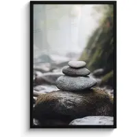 PosterMonkey Poster in lijst - Fotolijst 60x90 cm - Posters - Stenen - Stapel - Natuur - Posterlijst zwart - Decoratie - Wanddecoratie woonkamer - Muurdecoratie slaapkamer
