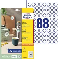 Avery Runde Etiketten, ablösbar