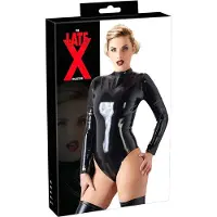 Late X damesbody met lange mouwen (zwart) - L