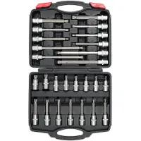YATO Dopsleutel + dopmoer, YT-77542, Bitsleutelset, 26 stuks, lengte 55-200 mm, S2-staal, 1/2-inch aandrijving