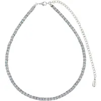 Behave – Ketting – Zilverkleurig – Aqua Blauwe Kristallen – Nikkelvrij