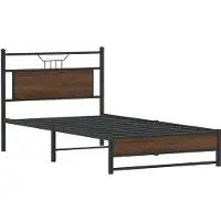 vidaXL Bedframe zonder matras 107x203 cm spaanplaat bruin eikenkleurig