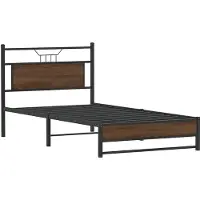 vidaXL Bedframe zonder matras bewerkt hout bruin eikenkleur 100x200 cm