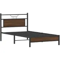 vidaXL Bedframe zonder matras bewerkt hout bruin eikenkleur 100x190 cm