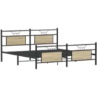 vidaXL Bedframe zonder matras metaal sonoma eikenkleurig 180x200 cm