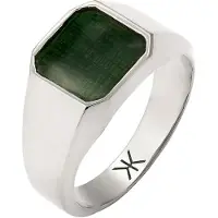 KUZZOI Ring donkergroen / zilver