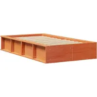vidaXL Bedframe Wasbruin 90 x 190 cm Massief grenenhout