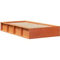 vidaXL Bedframe Wasbruin 100 x 200 cm Massief grenenhout