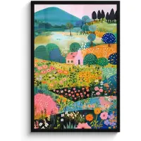 PosterMonkey Poster in lijst - Fotolijst 60x90 cm - Posters - Heuvellandschap - Fantasierijk - Kleurcontrasten - Posterlijst zwart - Decoratie - Wanddecoratie woonkamer - Muurdecoratie slaapkamer