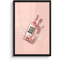PosterMonkey Poster in lijst - Fotolijst 40x60 cm - Posters - Bubbels - Rosé - Roze - Posterlijst zwart - Decoratie - Wanddecoratie woonkamer - Muurdecoratie slaapkamer