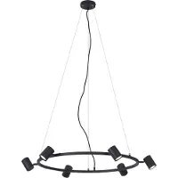 QAZQA Moderne hanglamp zwart 6-lichts - Jeana Circle