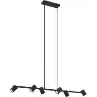 QAZQA Moderne hanglamp zwart 6-lichts - Jeana Straight
