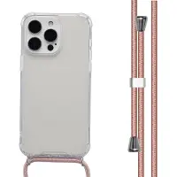 IMoshion Transparante Backcover met koord voor de Apple iPhone 15 Pro Max - Rosé Goud