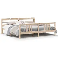 vidaXL Bedframe met hoofdbord massief grenenhout 200x200 cm