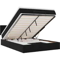 vidaXL Ottoman bed met matras 140x200cm fluweel zwart