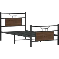 vidaXL Bedframe zonder matras bewerkt hout bruin eikenkleur 90x200 cm