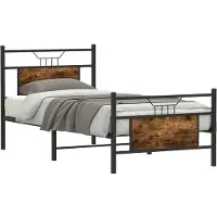 vidaXL Bedframe zonder matras hout gerookt eikenkleurig 80x200 cm