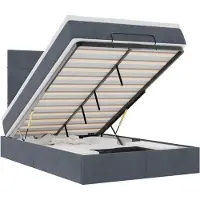 vidaXL Ottoman bed met matrassen 120x190cm fluweel donkergrijs