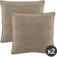 Tiseco - Kussen (gevuld) JULIETTE - Woonkamer - 45x45 cm - Taupe