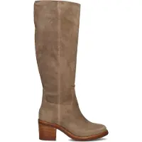 Shabbies Dames Laarzen Puk Tuba - Taupe - Maat 38