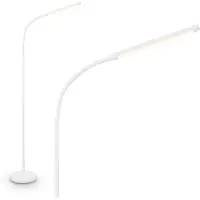 B.K.Licht BRILONER Mura – LED Vloerlamp – dimbaar – 6W – 600lm – touchbediening – zwenkbaar – wit – moderne leeslamp