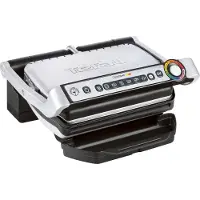 Tefal Contactgrill OptiGrill, 6 automatische programma's, één handmatig programma 6 programma’s, past temperatuur en grillcyclus aan het grillgerecht aan