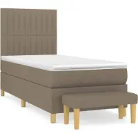 vidaXL Boxspring met matras stof taupe 90x190 cm