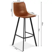 Molecule Barstoel Ozan PU Cognac