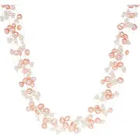 Valero Pearls Ketting rosa / zilver / parelwit