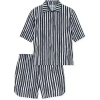 Schiesser Korte pyjama ' Selected Premium ' grafiet / wit
