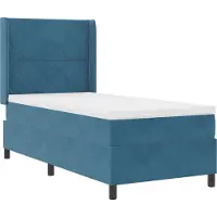 vidaXL Boxspringbed met LED-verlichting, blauw, 90 x 190 cm, fluweel
