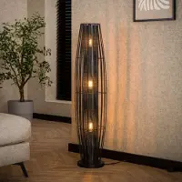 Zijlstra Vloerlamp Dublindo, zwart, Woon-/ Eetkamer, metaal, vloerlamp