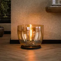 Zijlstra Tafellamp Kopje, crème / amber, Woon-/ Eetkamer, Glas, Modern, Tafellamp