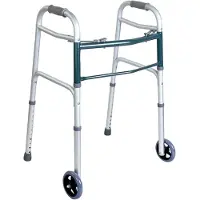 Ausilium Aluminium Opvouwbare Rollator met 2 wielen en 2 doppen 1 St