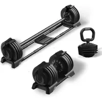 NEOLYMP 3-in-1 Dumbbell Set 2-24kg – Verstelbare Dumbbells & Halterstang – Halterset