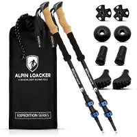 Alpin Loacker Wandelstokken 105-135 cm - aluminium - lichtgewicht - voor dames en heren